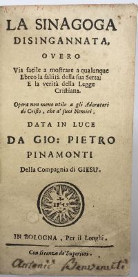 (ANTISEMITICA). GIOVANNI PIETRO PINAMONTI. 
La sinagoga 