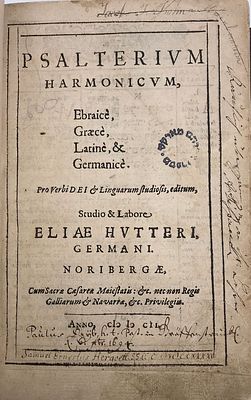 (BIBLE). 
Psalterium Harmonicum.