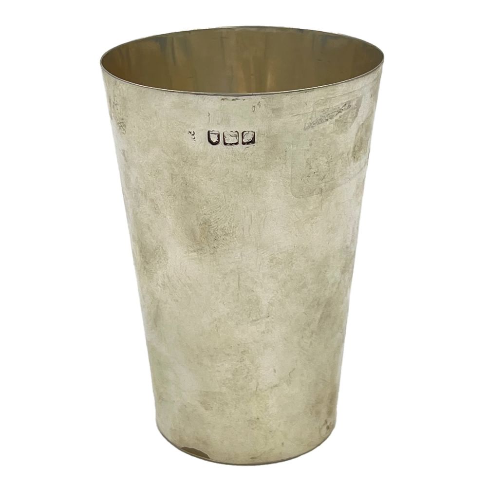 Lot 153: A SILVER BEAKER OF PLAIN TAPERING FORM, 1898