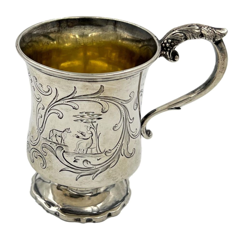 Lot 167: A VICTORIAN SILVER CHRISTENING MUG WITH AN INTERESTING...