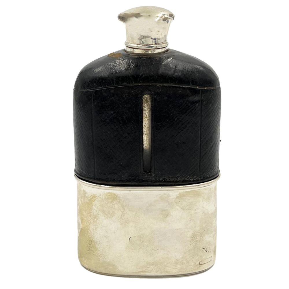 Lot 226: A VICTORIAN SILVER TOPPED AND SILVER AND LEATHER...