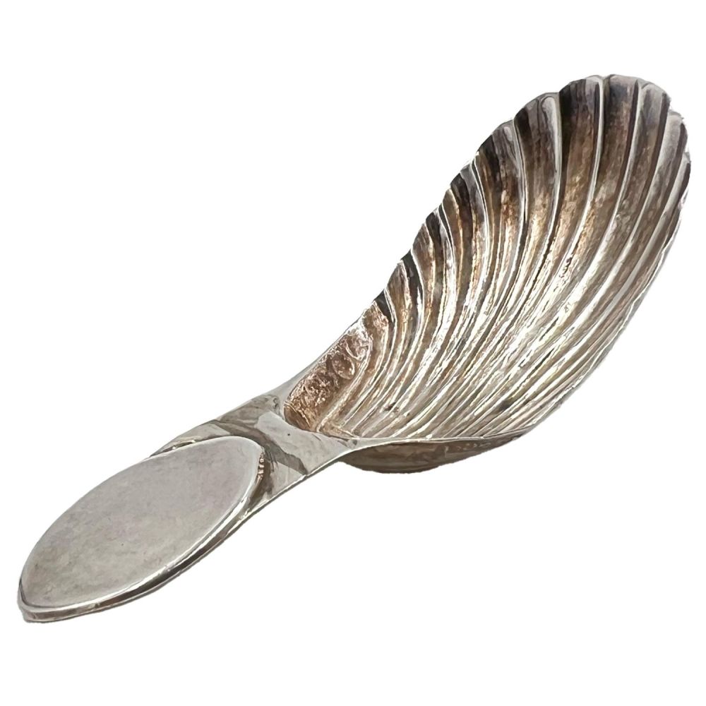 Lot 243: SILVER CADDY SPOON, SHEFFIELD, NATHANIEL SMITH & CO,...