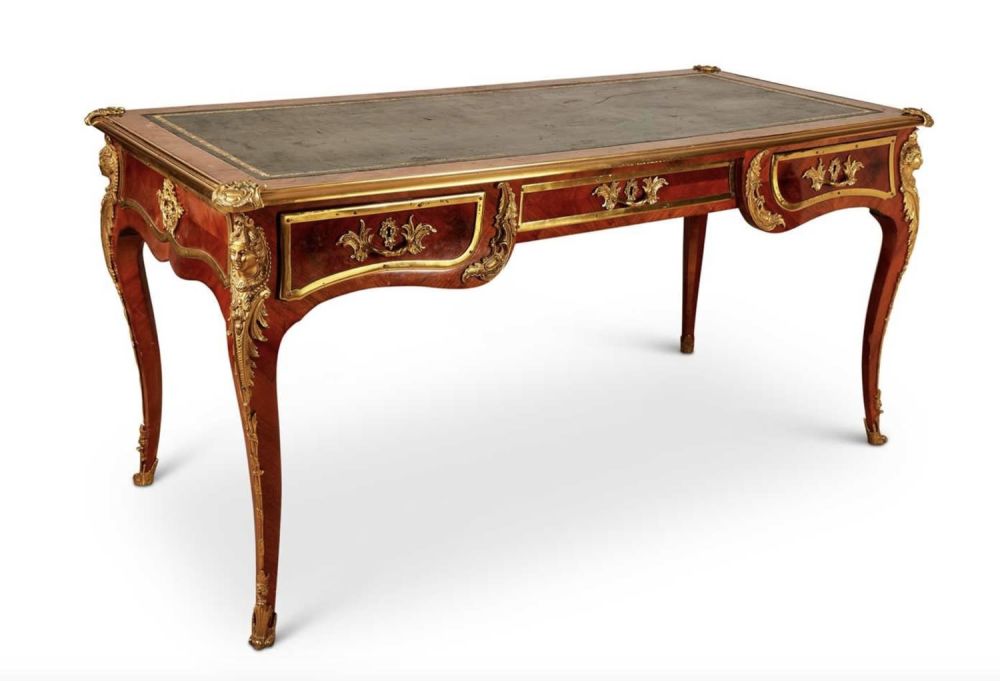 Lot 248: LOUIS XVI STYLE KINGWOOD AND ORMOLU MOUNTED BUREAU...