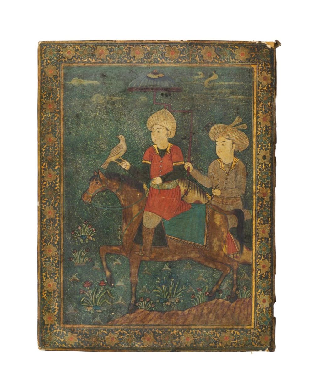 Lot 255: A 19TH CENTURY QAJAR HAND PAINTED PAPER MACHE...