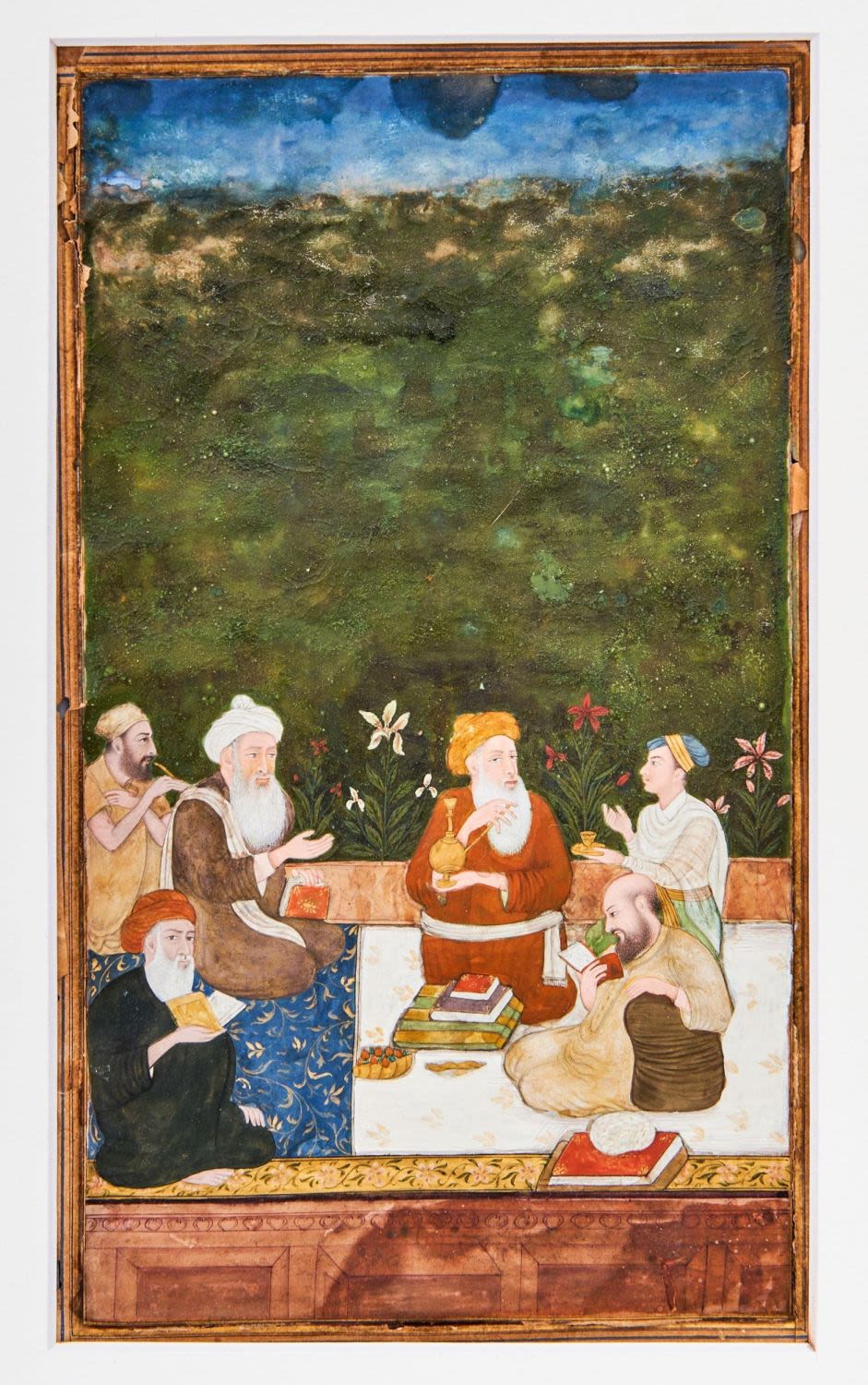 Lot 260: Indian Miniature Depicting Sheiks & Attendents, Mughal, India,...