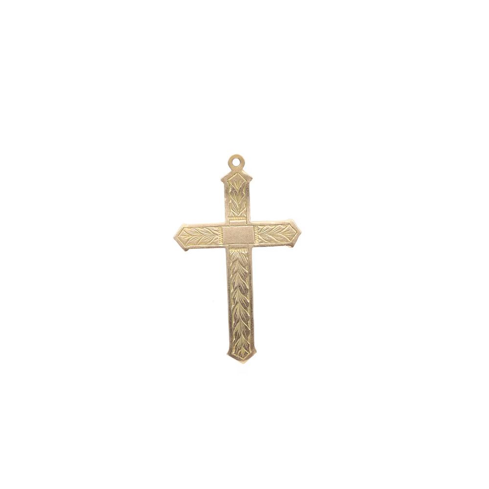 Lot 158: 9ct Gold Cross Pendant