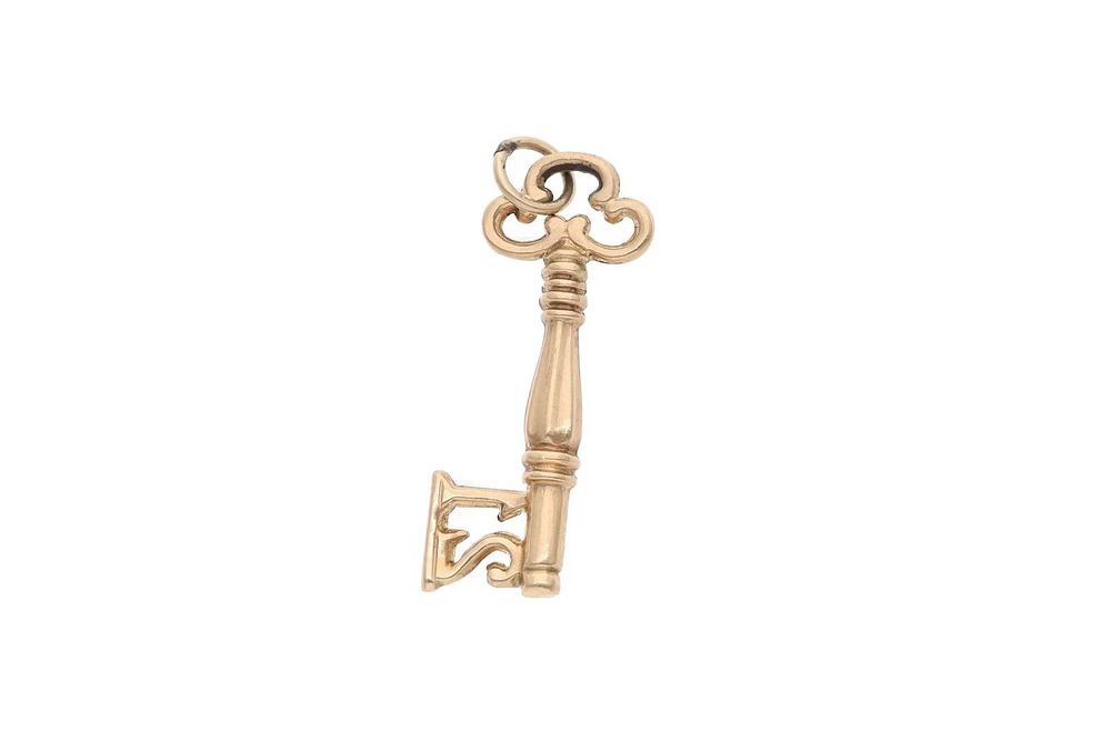Lot 162: 9ct Gold 21st Birthday Key Charm.