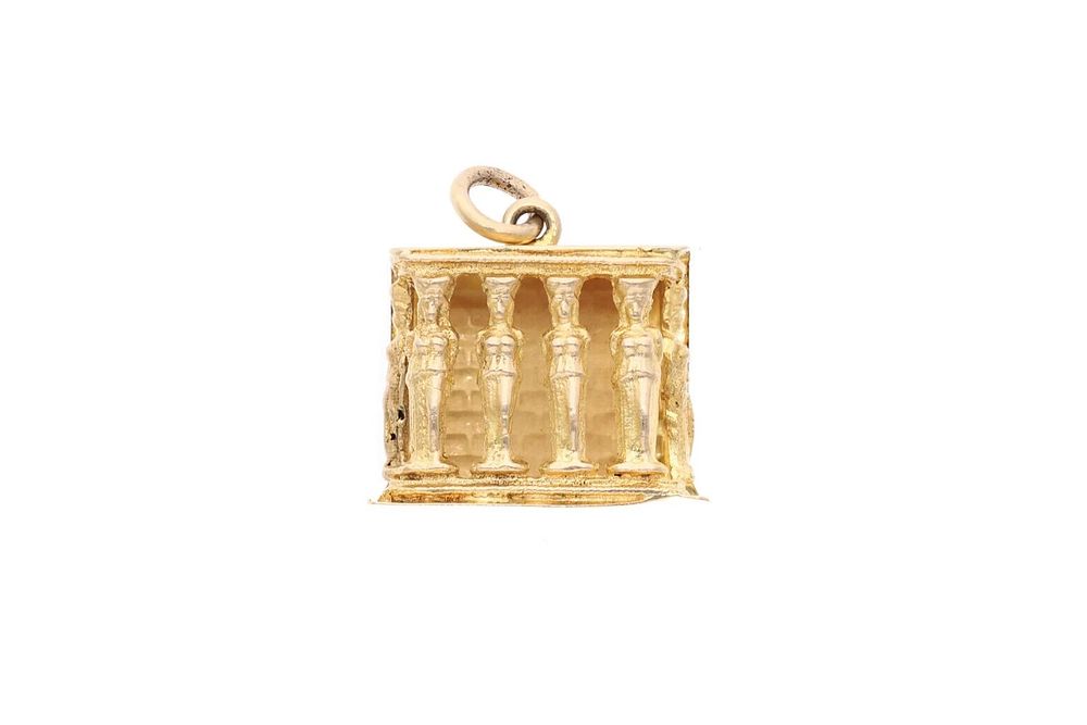 Lot 165: 14ct Gold Greek Building Charm