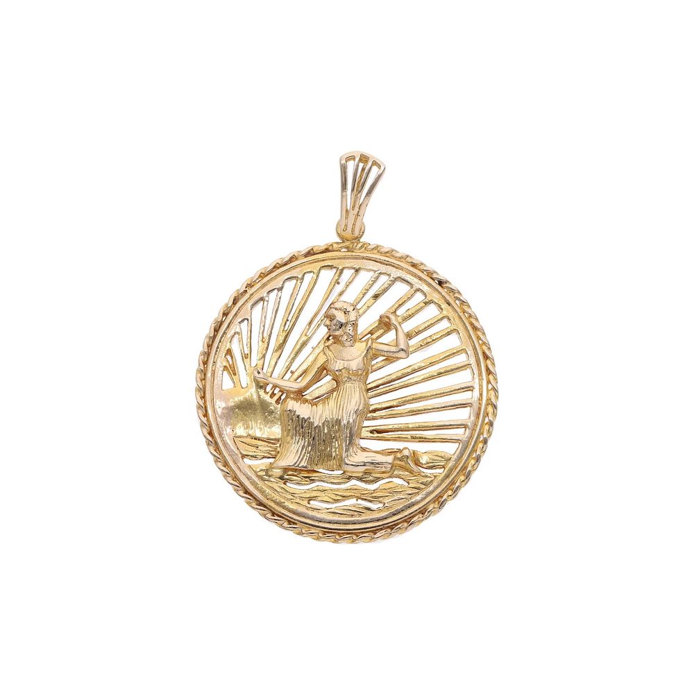 Lot 179: Large 9ct Gold Zodiac Sign VirgoPendant