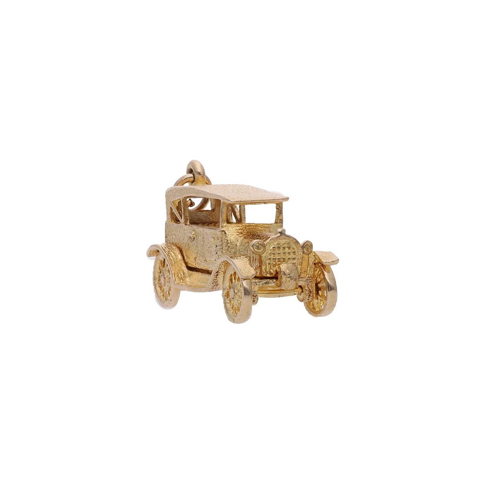Lot 186: Heavy 9ct Gold Classic Car Charms Opens To Expose Inside.
