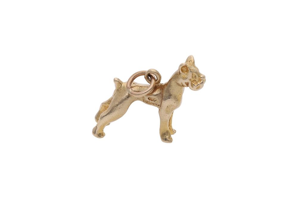Lot 193: 9ct Gold Boxer Dog Charm