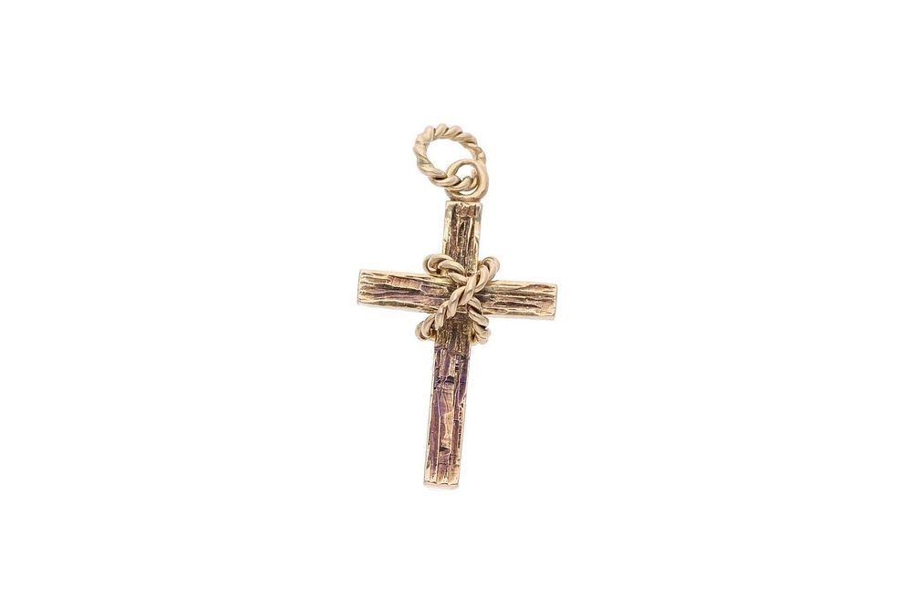 Lot 197: 9ct Gold Cross Pendant.