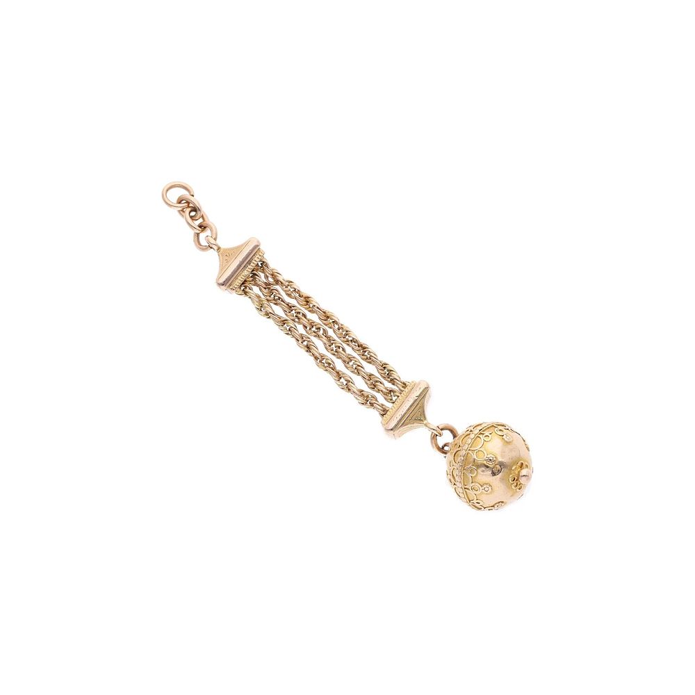 Lot 211: Antique 15ct Gold Ball Fob Pendant