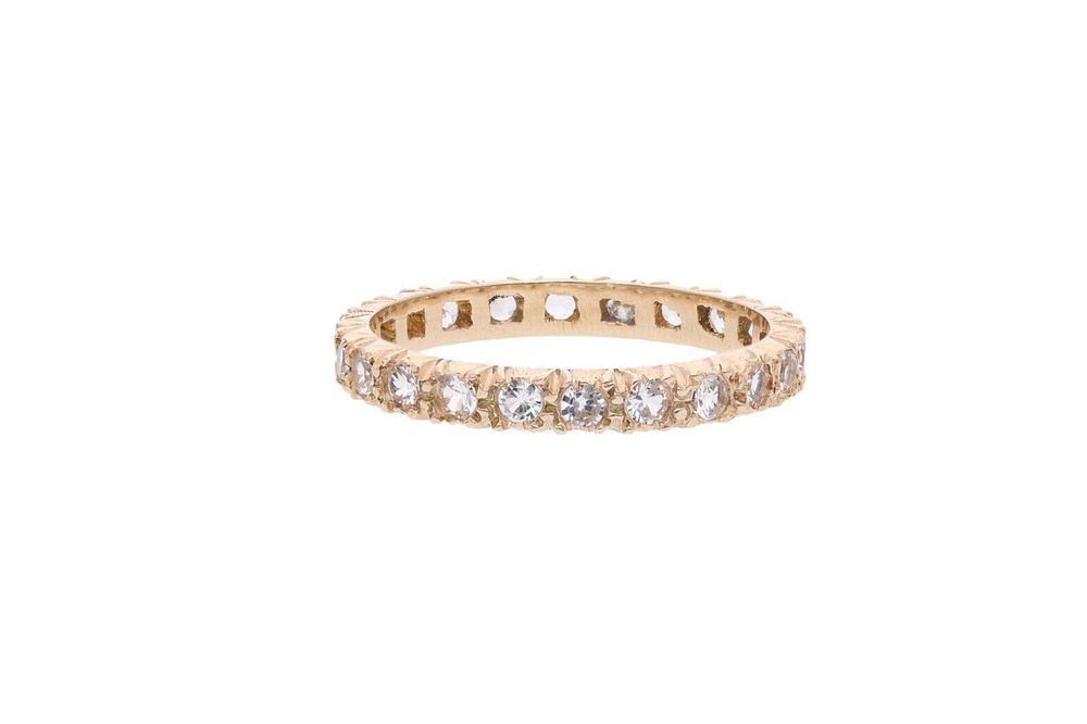 Lot 354: 9ct Gold and Cubic Zirconia Full Eternity Ring, Size 8 | P 1/2.