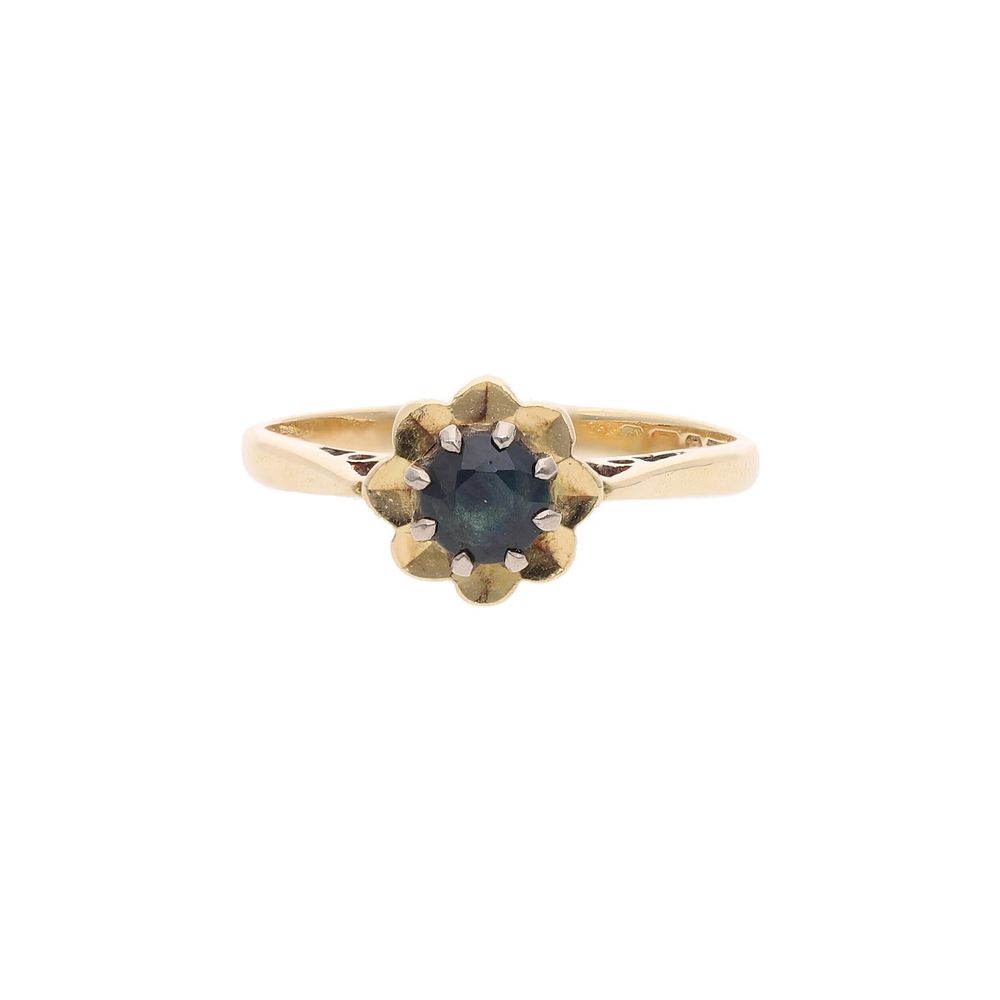 Lot 358: 18ct Gold and Sapphire Flower Ring, Size 5 | J 1/2.