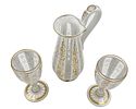 BOHEMIAN GLASS EWER AND CUPS WITH GILT HIGHLIGHTS A Bohemian glass ewer accompanied by two cups, Image - 1
