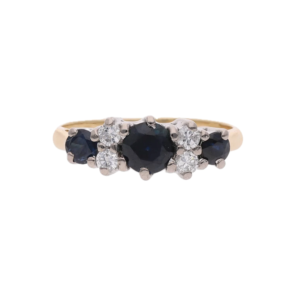 Lot 426: 18ct Gold Sapphire and Diamond Ring, Size K.