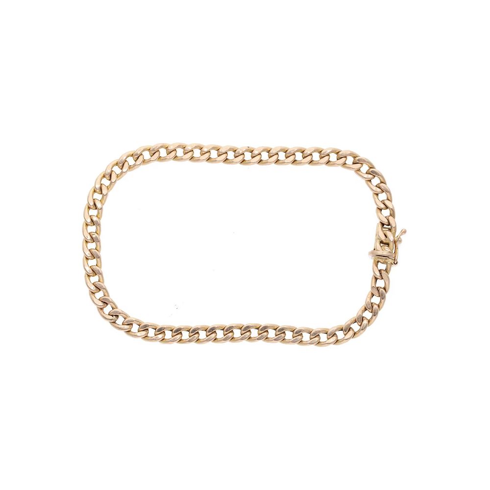 Lot 508: 9ct Gold Curb Link Bracelet, 8 Inch Long.