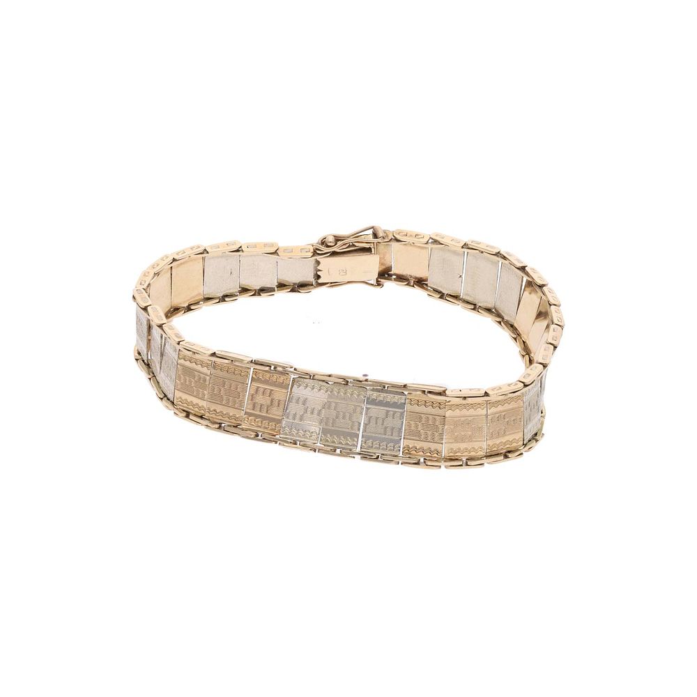 Lot 517: 9ct Gold Two Tone Bracelet