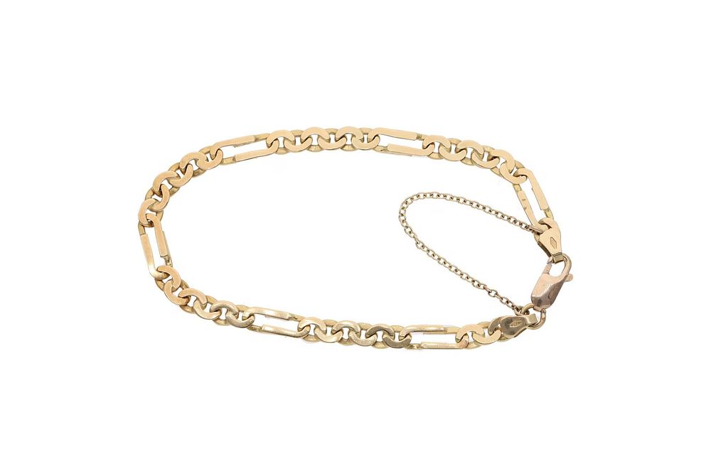 Lot 533: 18ct Gold Link Chain, 7.5 Inch.