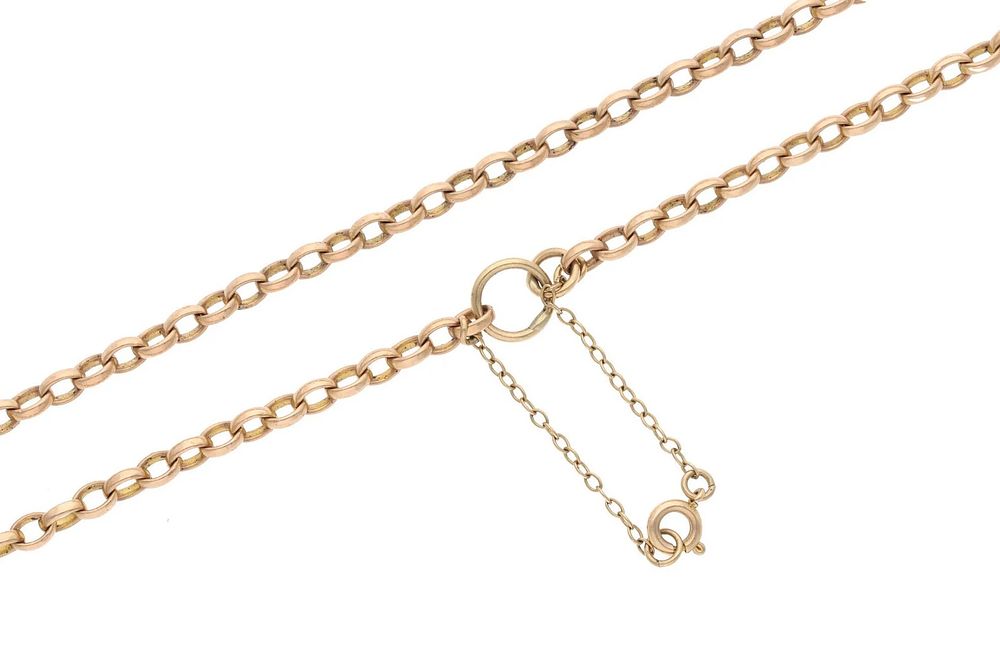 Lot 565: 9ct Gold Belcher Chain, 24.5 Inches Long.