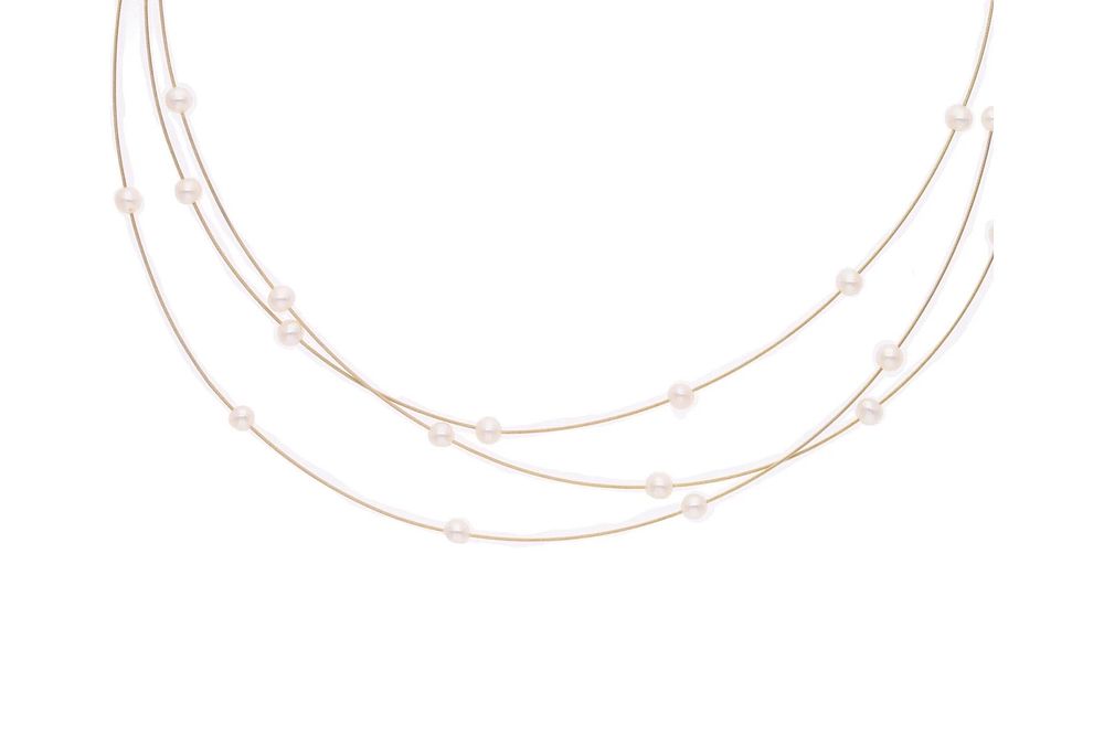 Lot 566: 14ct Gold and Pearl Chocker Necklace, 16.5 Inch Long.