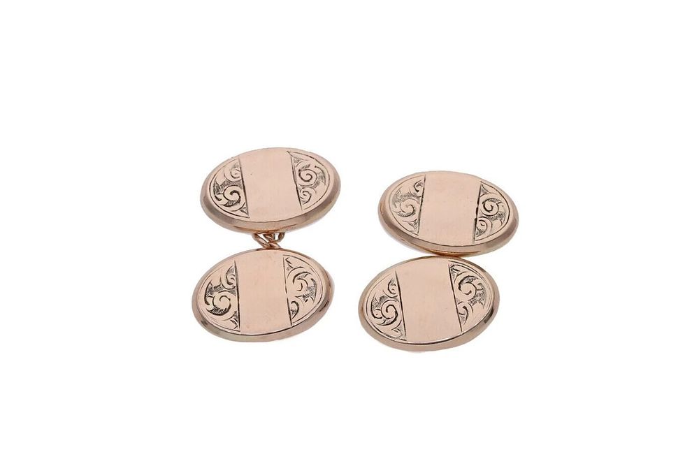Lot 577: Pair of 9ct Gold Cufflinks.