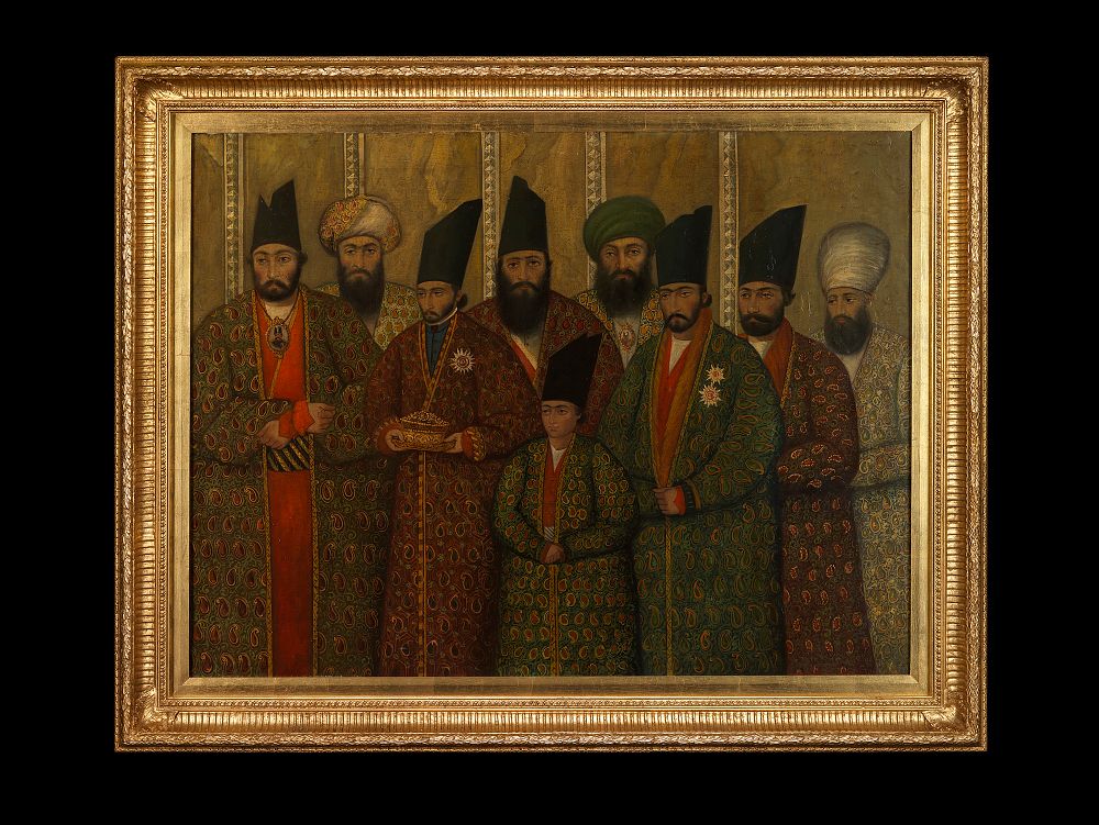 Lot 151: 19TH CENTURY OIL ON CANAVS PAINTING - NEZAMIYAH HALL PANEL, SANI ALMULK SCHOOL