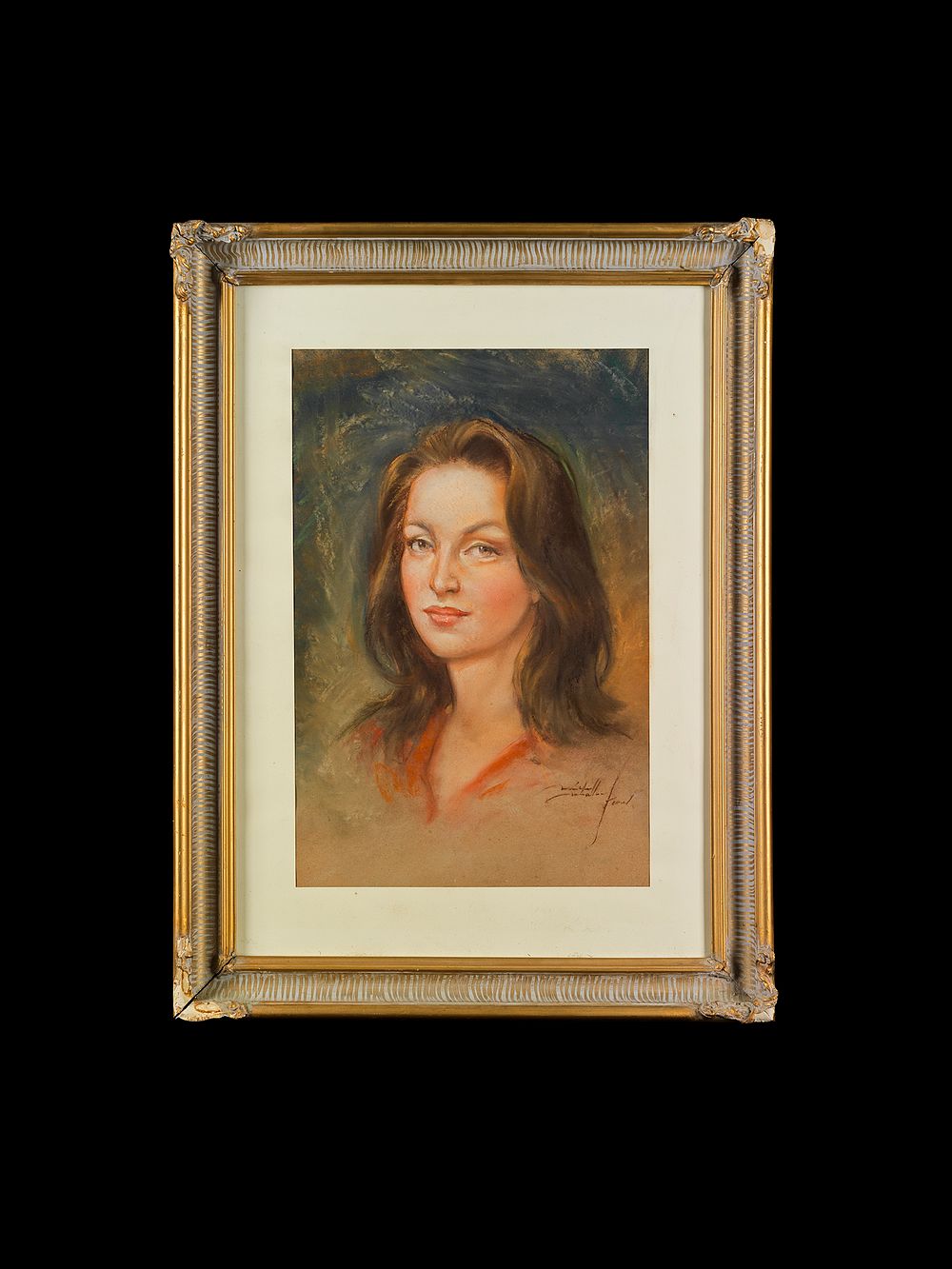 Lot 197: PORTRAIT OF A BEAUTIFUL LADY, WATERCOLOUR PAINTING, MICHEL HENRI MALOUD, 20TH CENTURY