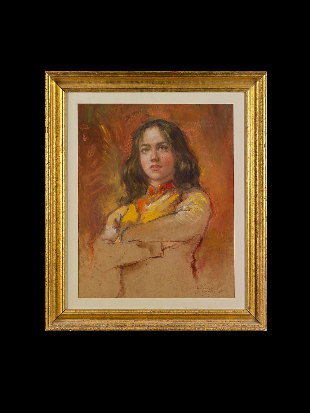 Lot 198: WOMEN WITH ARMS FOLDED, WATERCOLOUR PAINTING, MICHEL HENRI MALOUD, 20TH CENTURY