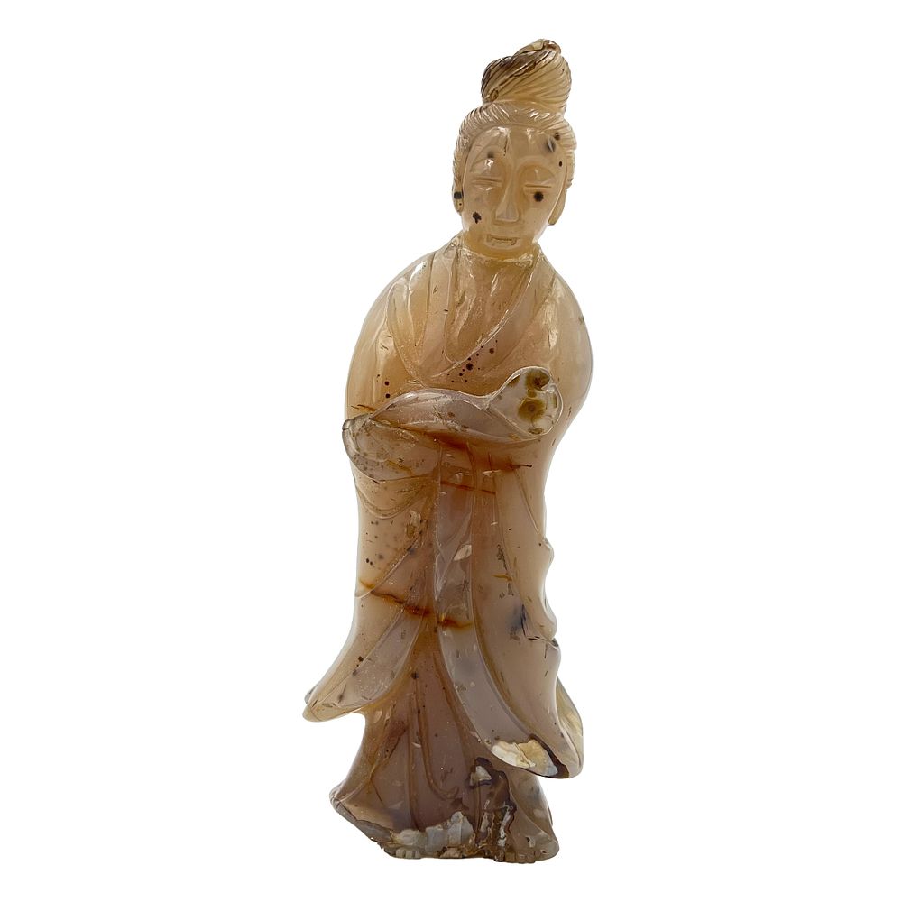 Lot 174: A CARVED CHINESE AGATE FIGURE