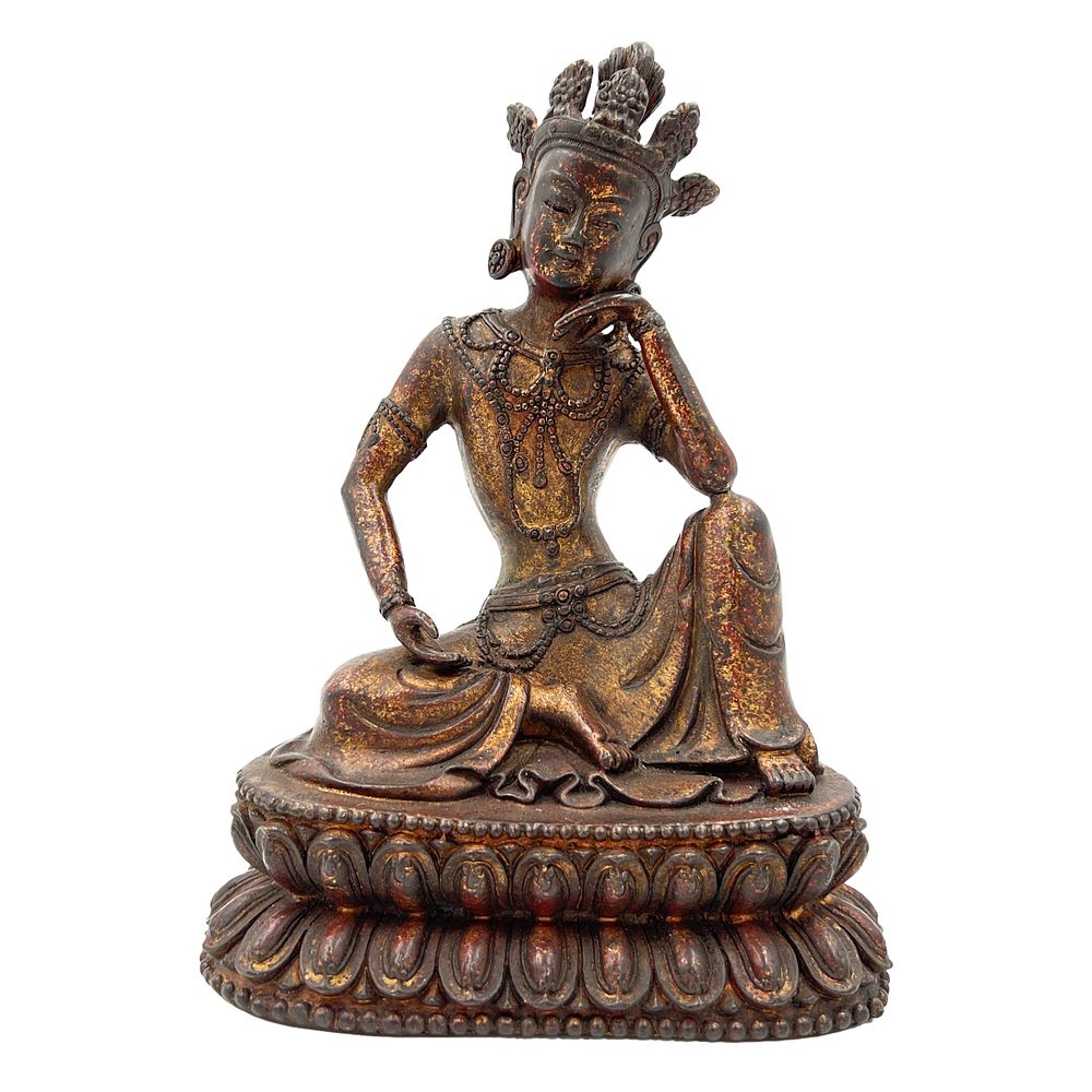Lot 176: A BRONZE FIGURE OF A BUDDHA