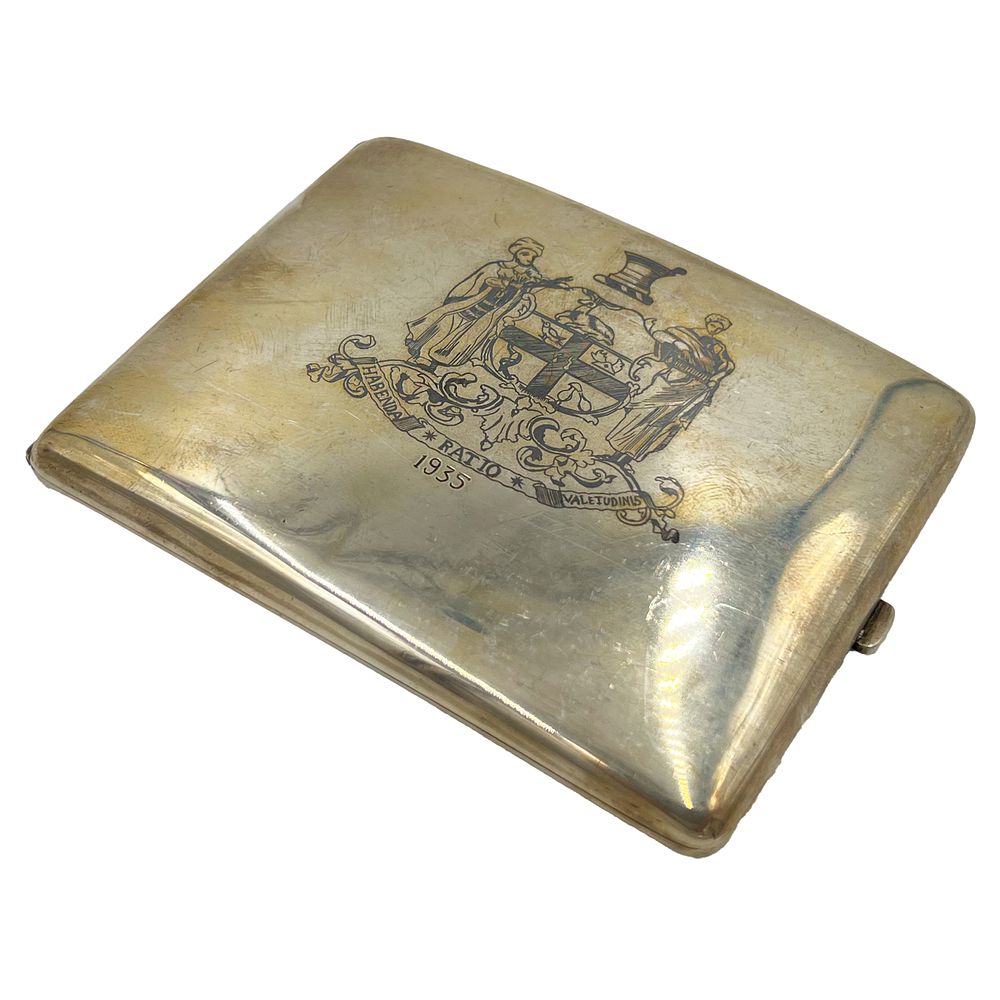 Lot 179: SILVER AND NIELLO CIGARETTE CASE, IRAQ, 20TH CENTURY