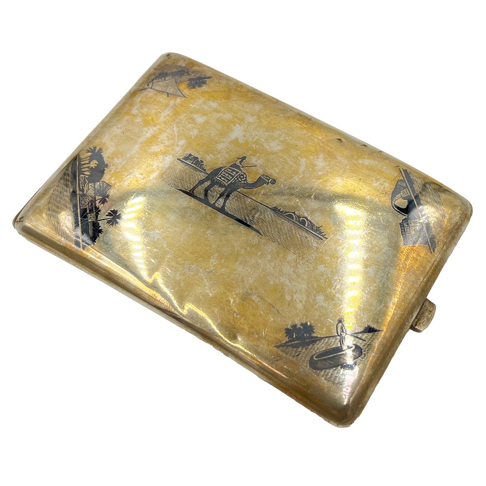 Lot 180: IRAQI NIELLO SILVER CIGARETTE CASE, 20TH CENTURY