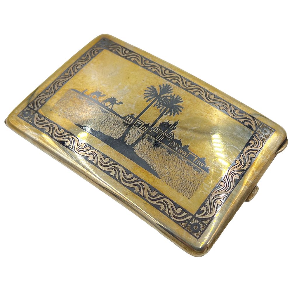 Lot 183: IRAQI NIELLO SILVER CIGARETTE CASE, 20TH CENTURY