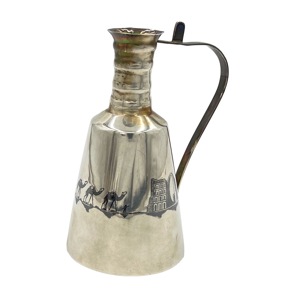Lot 188: IRAQI SILVER AND NIELLO WATER EWER, 20TH CENTURY