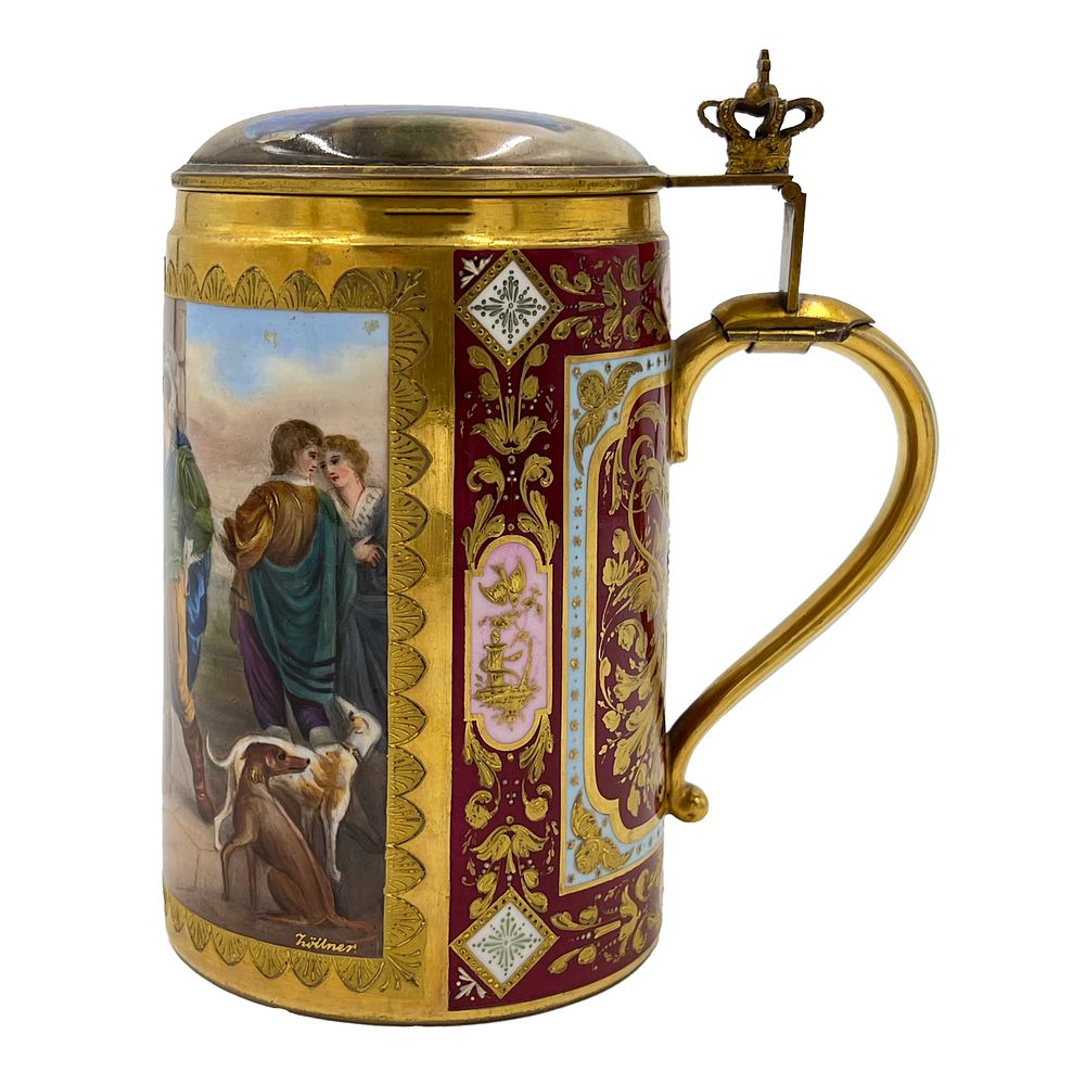 Lot 202: VIENNA PORCELAIN TANKARD, 19TH CENTURY