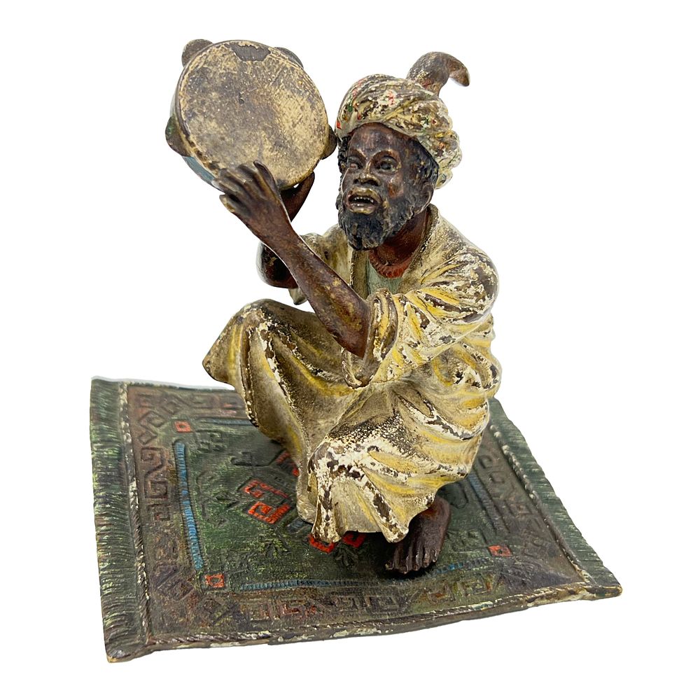 Lot 194: COLD PAINTED BRONZE FIGURE IN THE MANNER OF BERGMAN