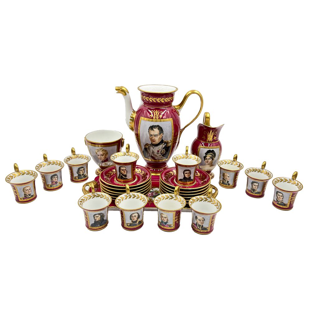 Lot 200: PARIS PORCELAIN NAPOLEONIC TEA SET
