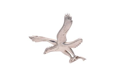 Vintage Scottish Sterling Silver Eagle Hunting Brooch, Edinburgh 1970. Vintage Scottish 