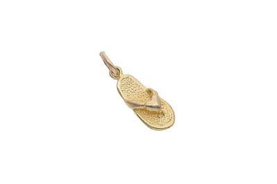 9ct Gold Sandals Charm. 9ct Gold and Diamond Horse Shoe Necklace. 
HALLMARKS: Marked for 9ct 