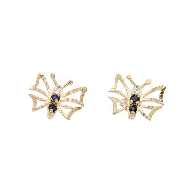 9ct Gold Black Gem Butterfly Earrings. 9ct Gold Black Butterfly Earrings, DO NOT COME WITH ONE 