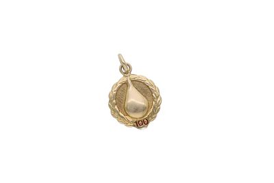 14ct Gold Medallion Charm 
HALLMARKS: marked for 585 Gold 
MEASUREMENT: 19.3mm long by 12.7mm 