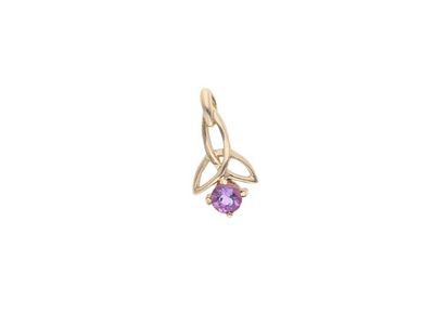 9ct Gold and Amethyst Celtic Pendant. 
HALLMARKS: marked for 9ct Gold 
MEASUREMENT: 17.12mm 