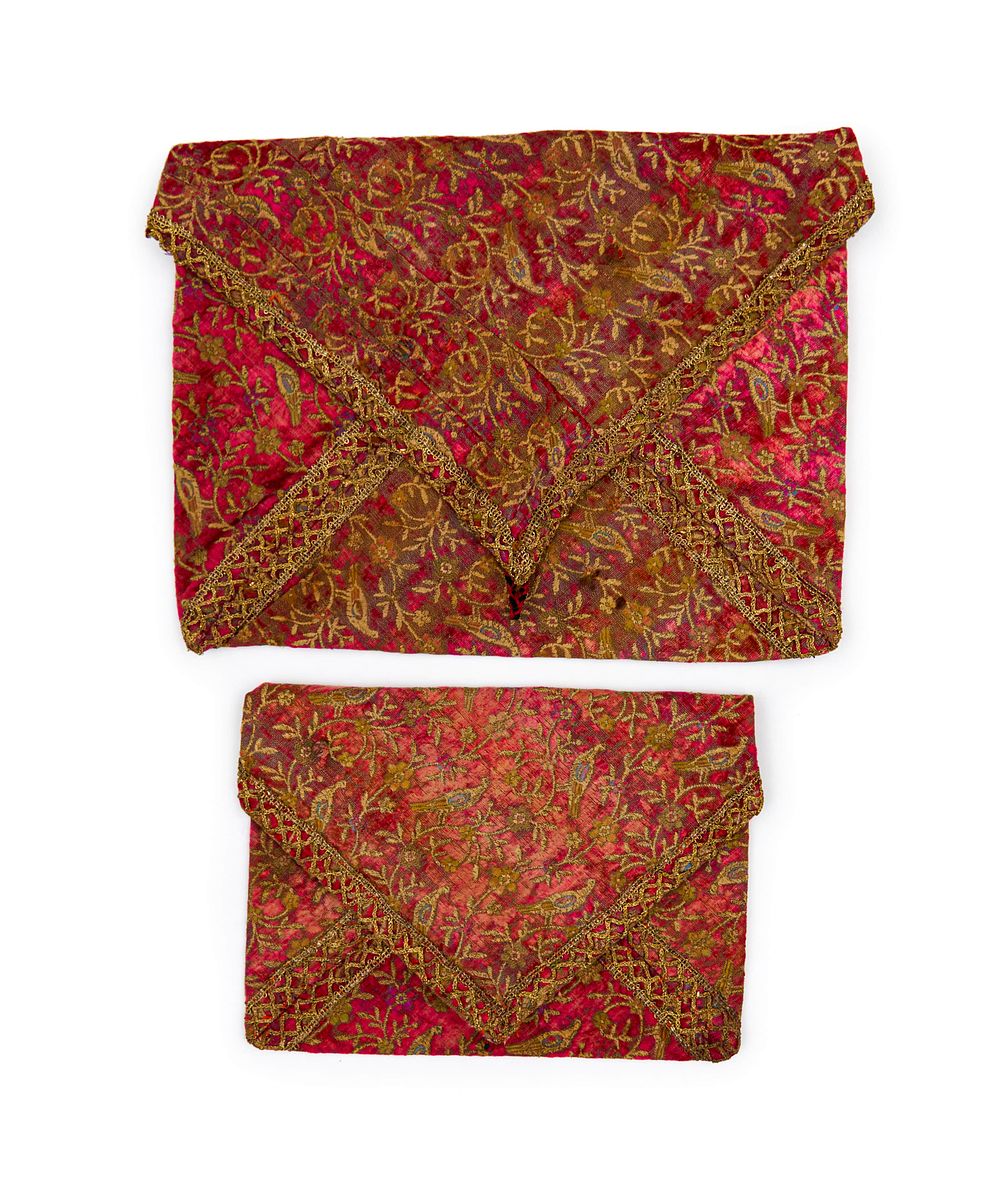 Lot 167: OTTOMAN VELVET QURAN HOLDERS WITH METAL THREAD EMBROIDERY, 18TH - 19TH CENTURY