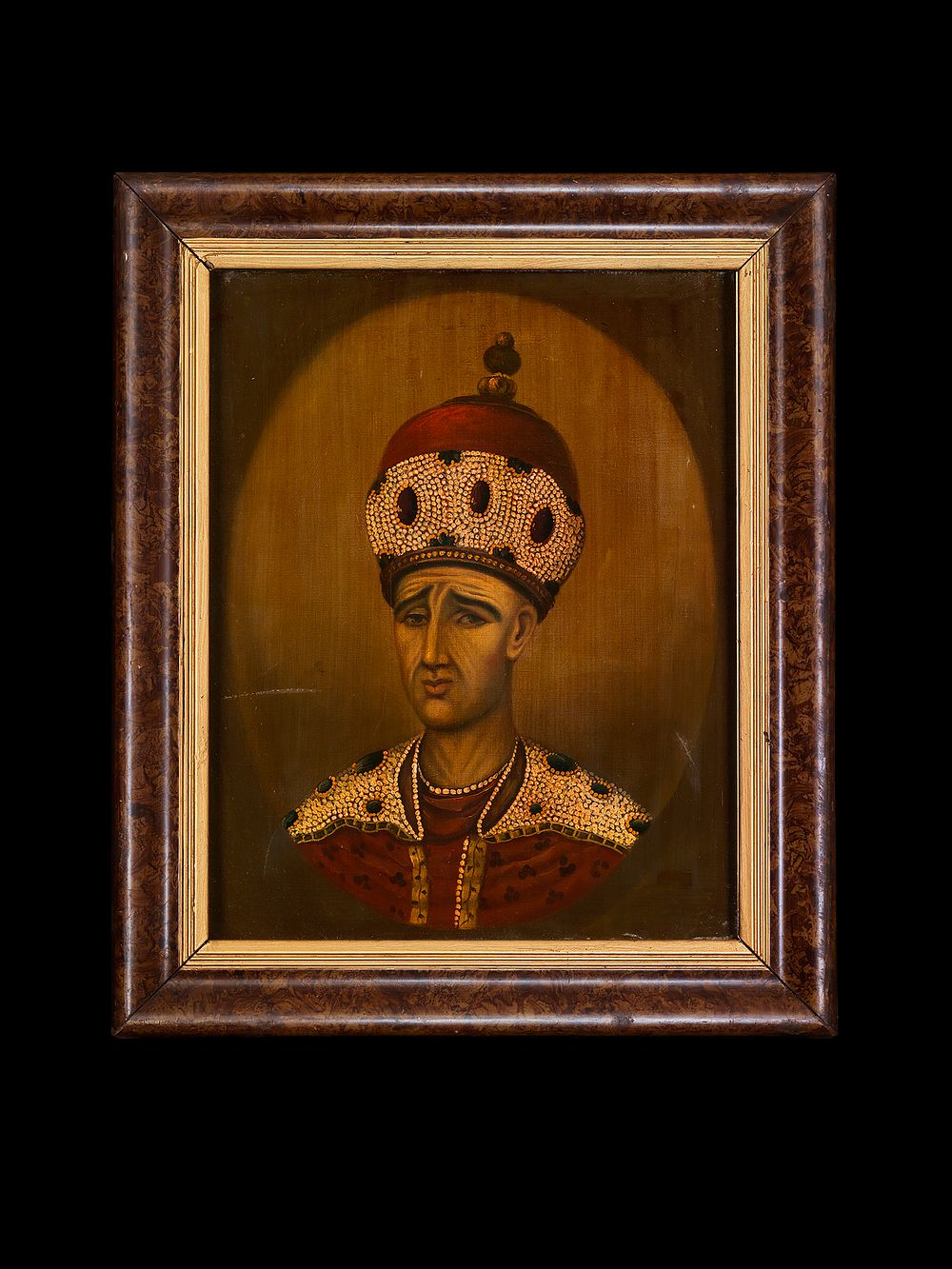 Lot 187: A PORTRAIT OF AGA MOHAMMED KHAN, OIL ON CANVAS