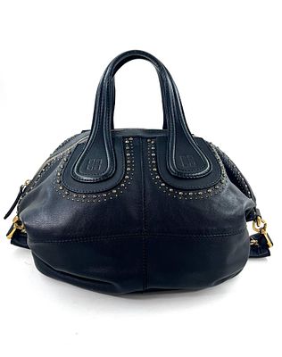 A Givenchy Nightingale Handbag . Givenchy Nightengale in Black, 42cm. 
Hardware: Gold 
Leather: 