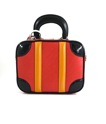 Louis Vuitton Valisette Bag. Louis Vuitton Valisette Black / Orange / Red, 21cm. 
Hardware: 
