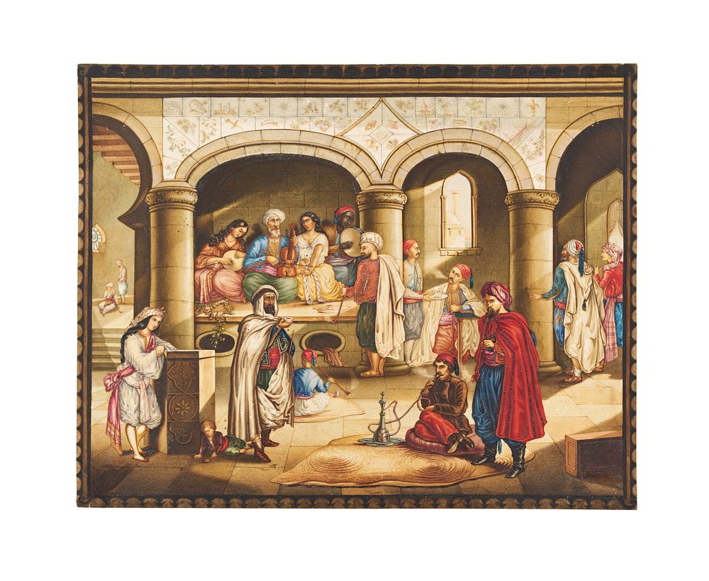 Lot 192: A LARGE 19TH CENTURY OTTOMAN SCENE, POSSIBLY ORIENTALIST ITALIAN SCHOOL