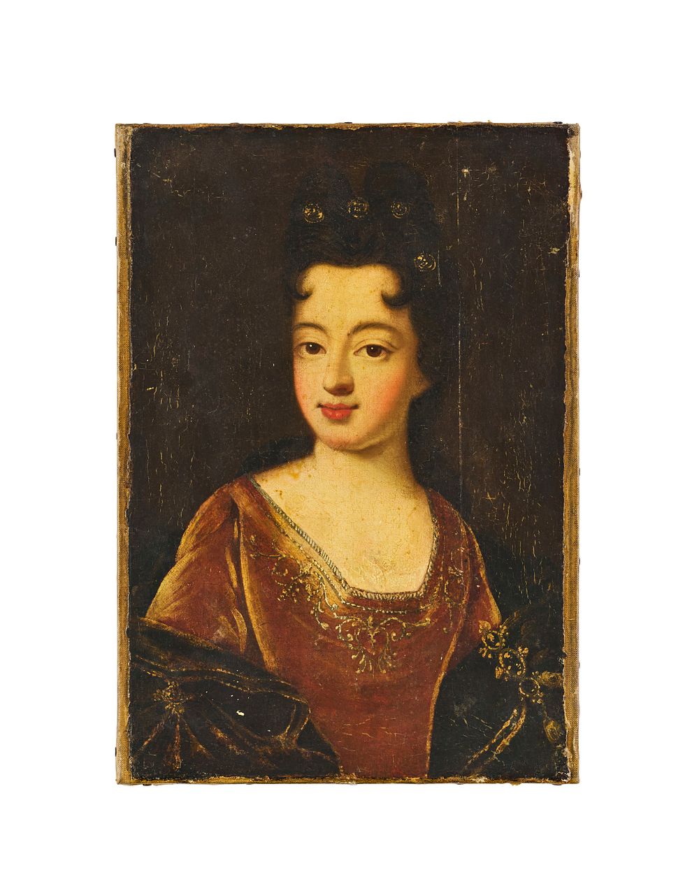 Lot 193: OIL ON CANVAS PORTRAIT OF A LADY, POSSIBLY OTTOMAN 17TH CENTURY